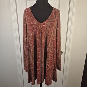 Show Me Your Mumu Paisley V-Neck Tunic Dress Size S